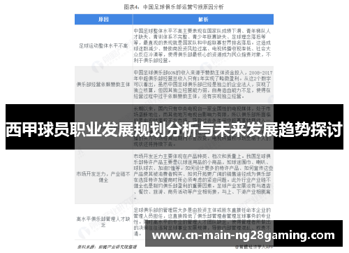 西甲球员职业发展规划分析与未来发展趋势探讨